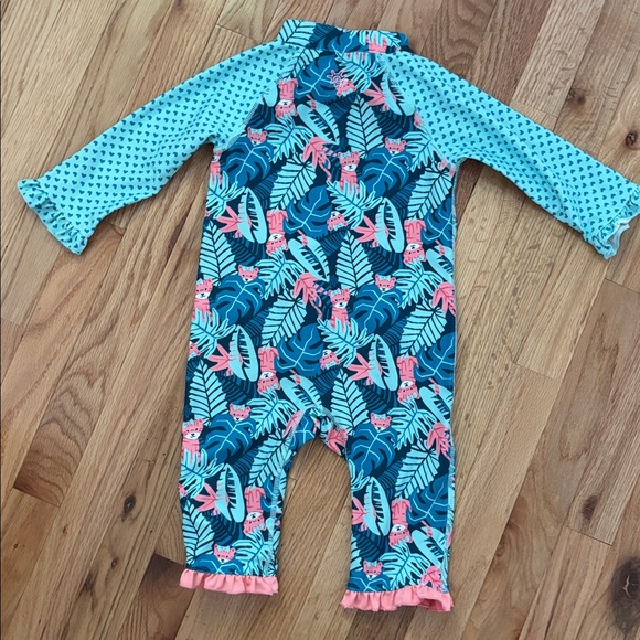 UV SKINZ BABY GIRL ONE PIECE LONG SLEEVE BATHING SUIT SUN AND SWIM 2T TIGER - Picture 5 of 5